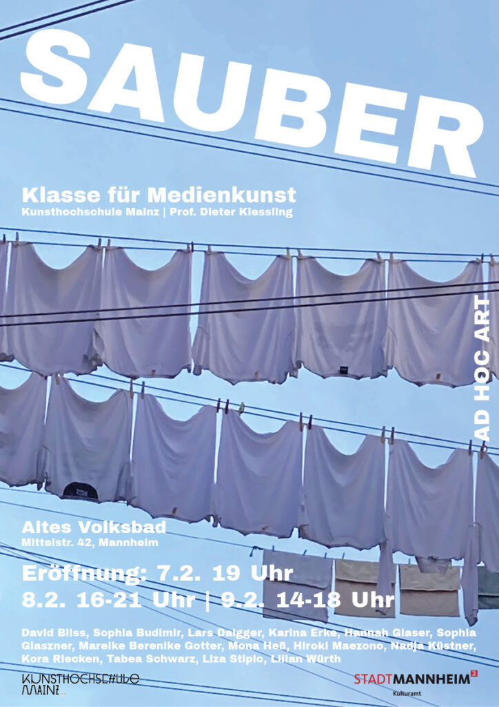 Sauber – Ausstellung der Klasse für Medienkunst im Alten Volksbad Mannheim